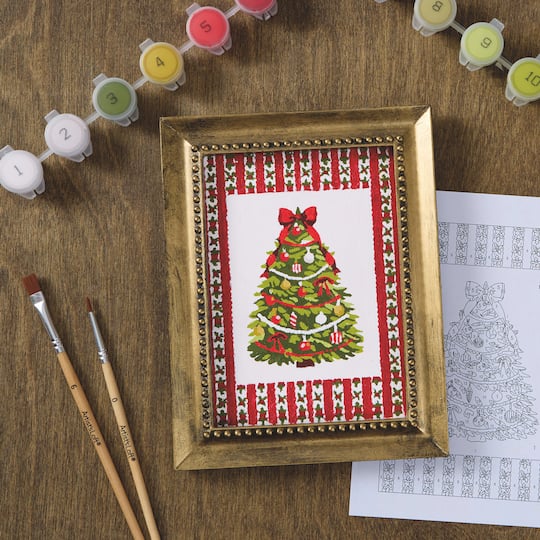 Michaels, Christmas Tree Paint-by-Number Framed Mini Kit by Artist's Loft® – Category: Paint by Number